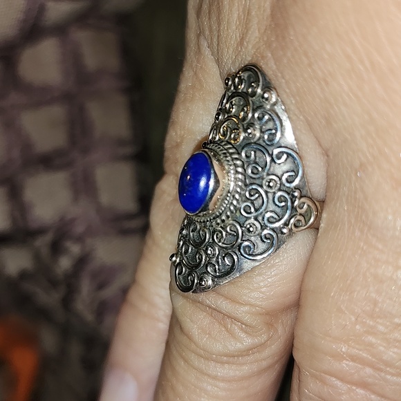 New Sterling Silver Lapis Lazuli Ring Size 7 - Picture 6 of 7